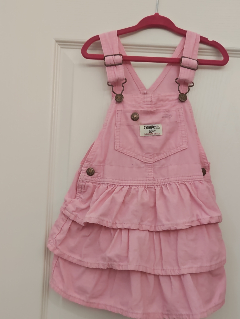 OshKosh B'gosh Pink Ruffle Overall Dress